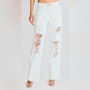 NWT Retrofete MADISON PEARL EMBELLISHED JEAN White size 27
